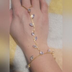 Elegant Gold and Silver Leaf Bracelet